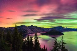Crater Lake Red and Green by Nomeca Hartwell