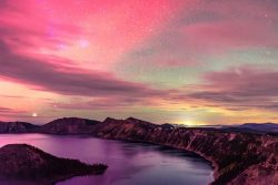 Crater Lake Aurora Clouds by Nomeca Hartwell